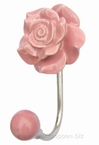 Kapstokhaken - kapstokhaak roze roos